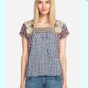 Johnny Was Ronnie Crop Mexican Top